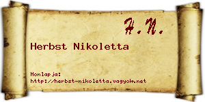 Herbst Nikoletta névjegykártya