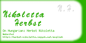 nikoletta herbst business card